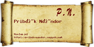 Pribék Nándor névjegykártya