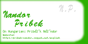 nandor pribek business card